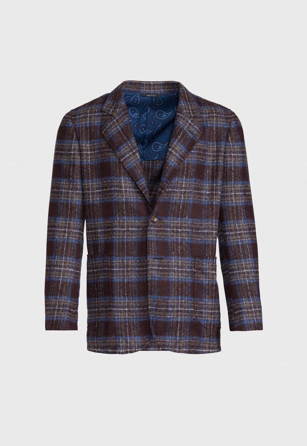 paul stuart Burgundy Plaid Blazer