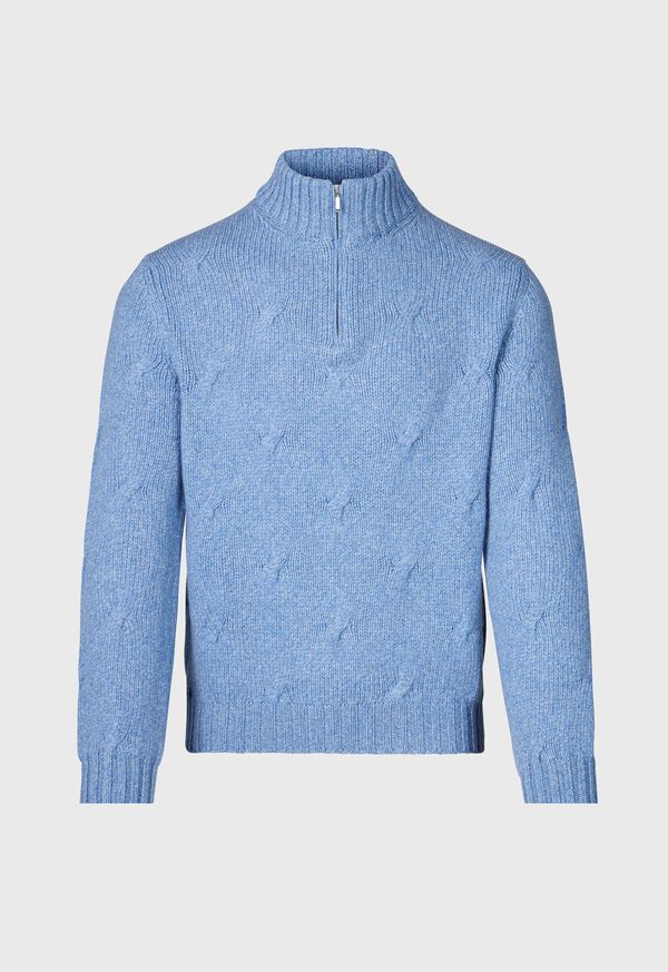 paul stuart Cable Cashmere Quarter Zip Sweater