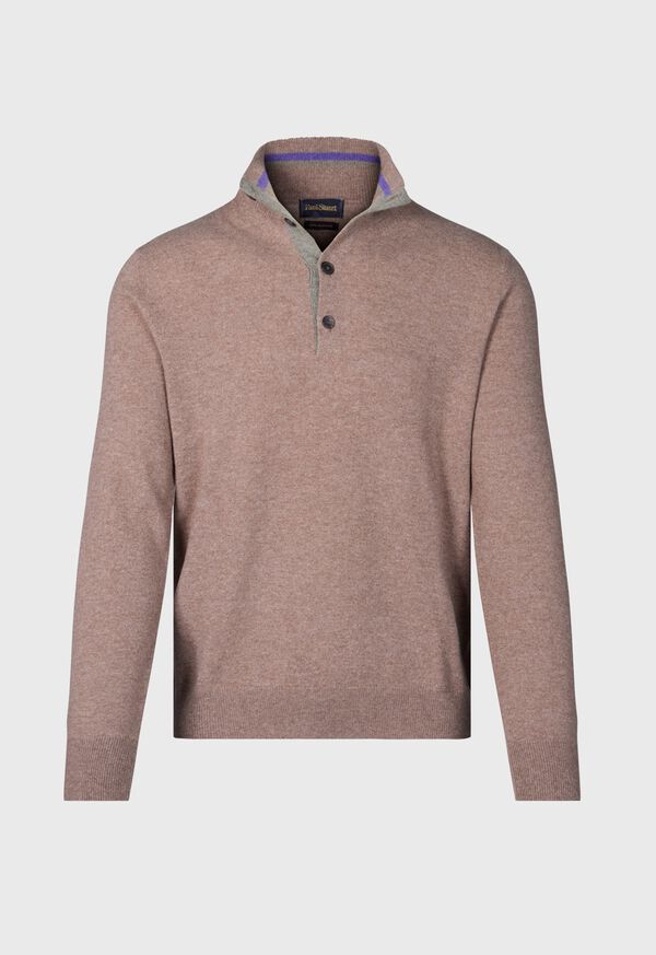 paul stuart Cashmere Button Mock Sweater
