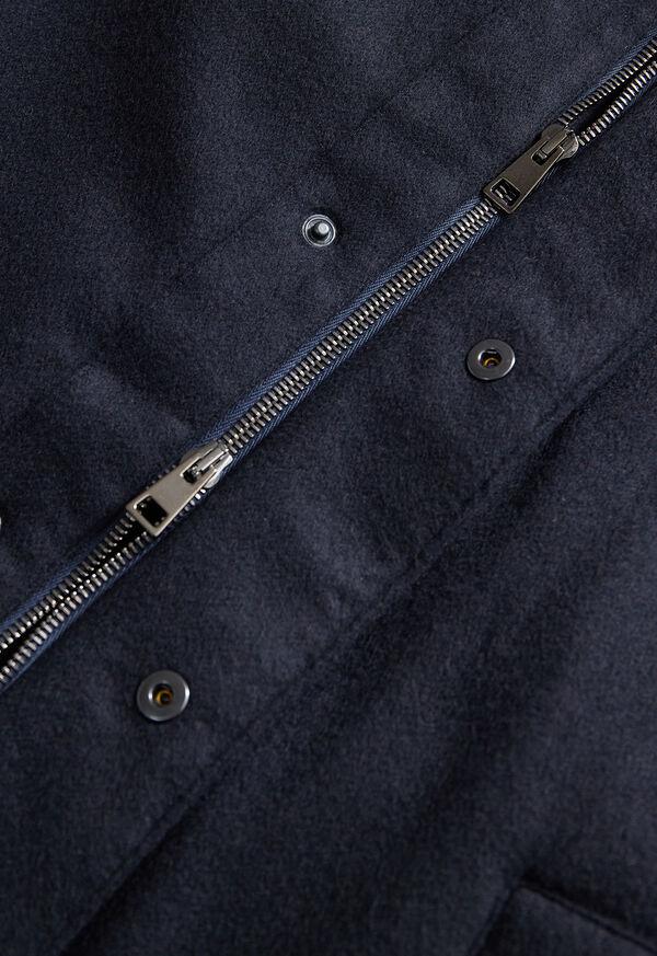 Paul Stuart Cashmere Coat With Faux Fur Collar