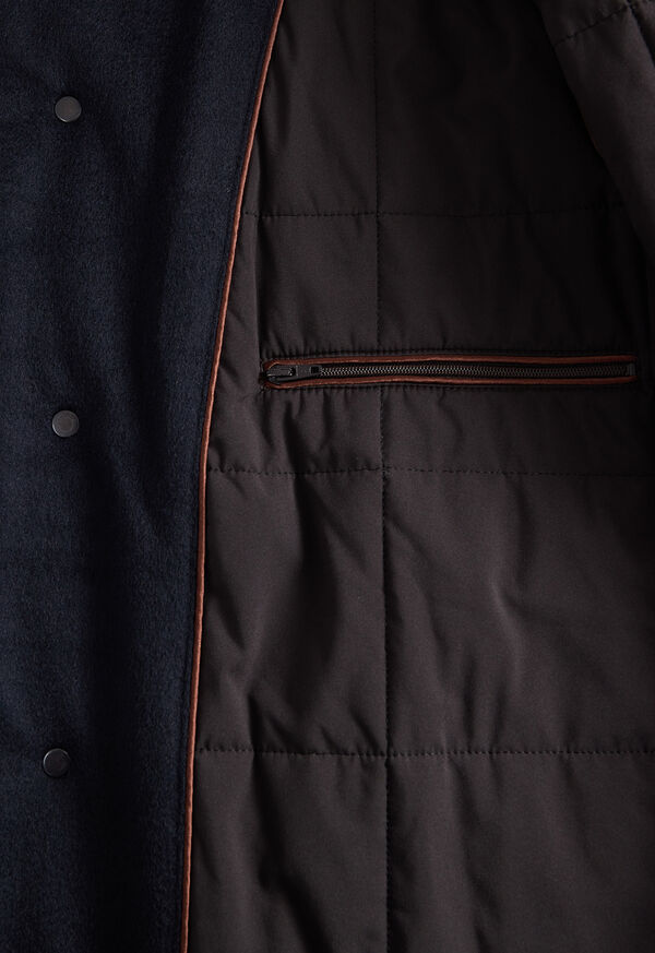 Paul Stuart Cashmere Coat With Faux Fur Collar