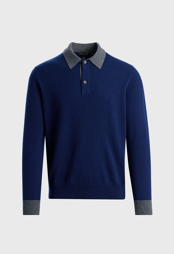 paul stuart Cashmere Contrast Collar Polo