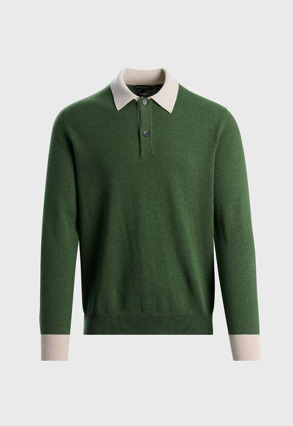 paul stuart Cashmere Contrast Collar Polo