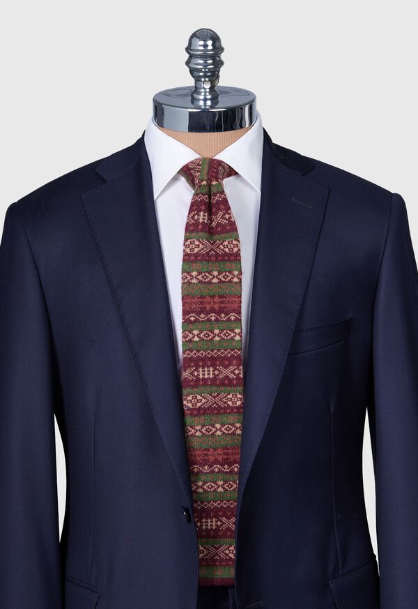 Paul Stuart Cashmere Fair Isle Knit Tie