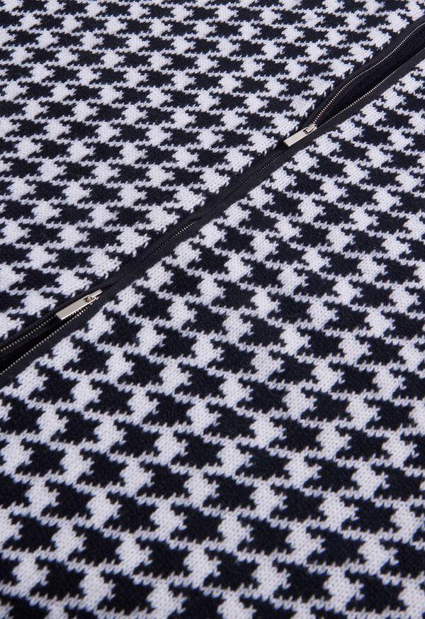 Paul Stuart Cashmere Houndstooth Full Zip Sweater