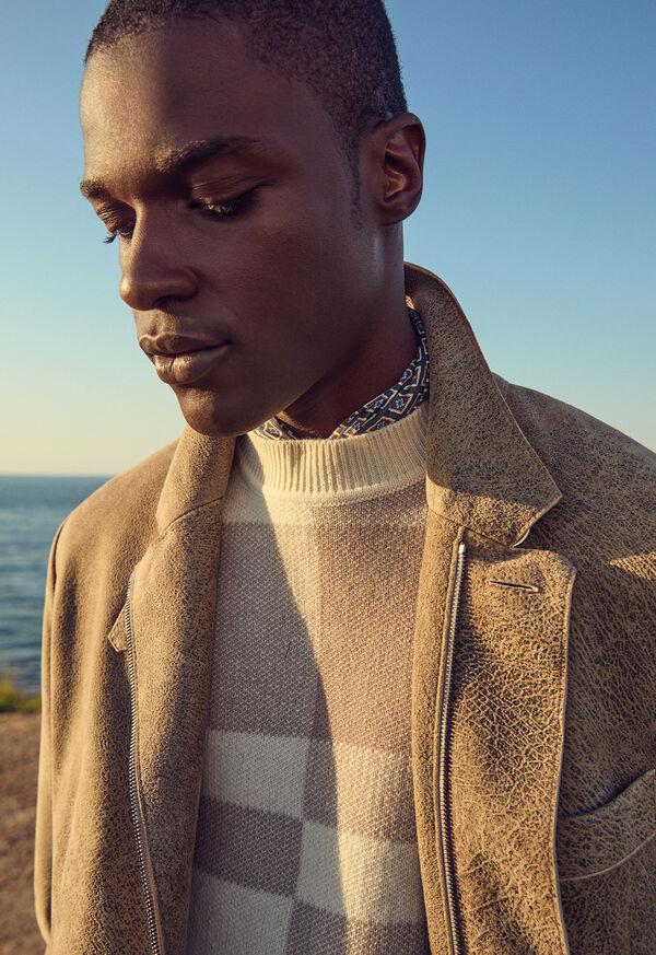 Paul Stuart Cashmere Jacquard Crewneck Sweater