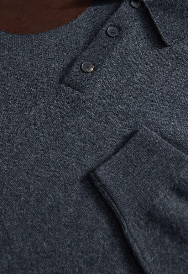 Paul Stuart Cashmere Polo With Suede Trim