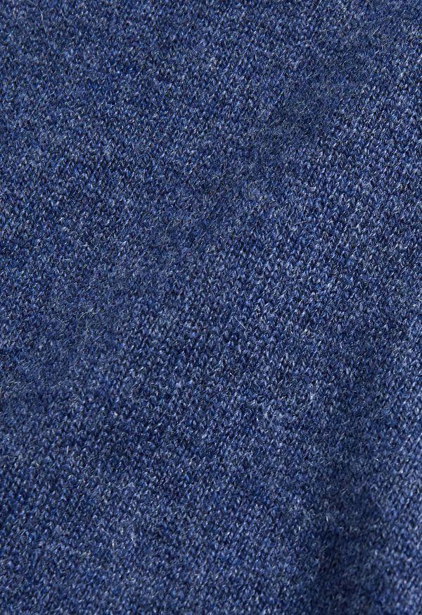 Paul Stuart Cashmere Quarter Zip With Suede Trim