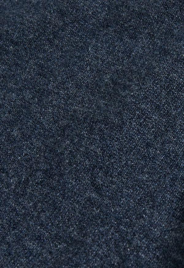 Paul Stuart Cashmere Quarter Zip With Suede Trim