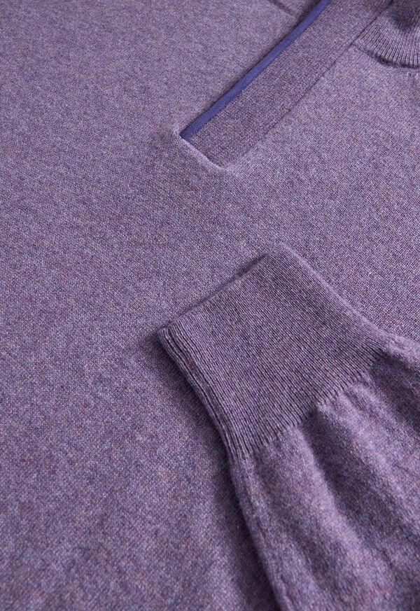 Paul Stuart Cashmere Quarter Zip With Suede Trim