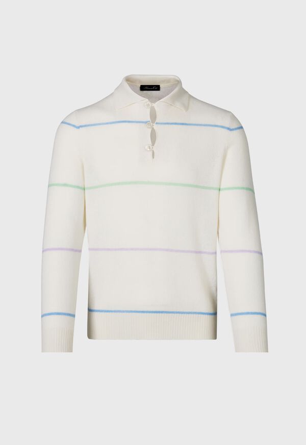 paul stuart Cashmere Stripe Polo Sweater