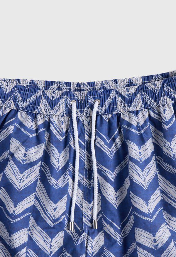 Paul Stuart Chevron Batik Print Swim Trunk
