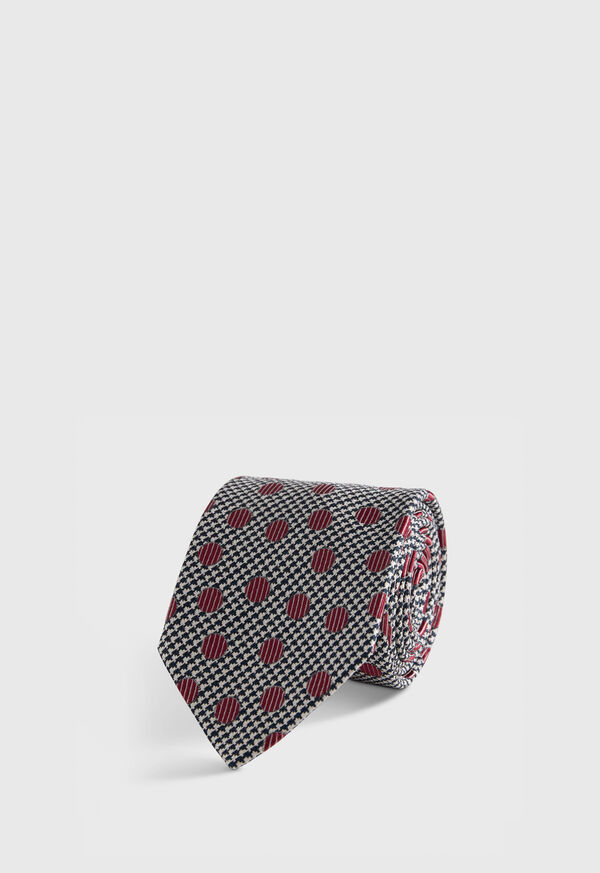 paul stuart Circle and Houndstooth Silk Tie