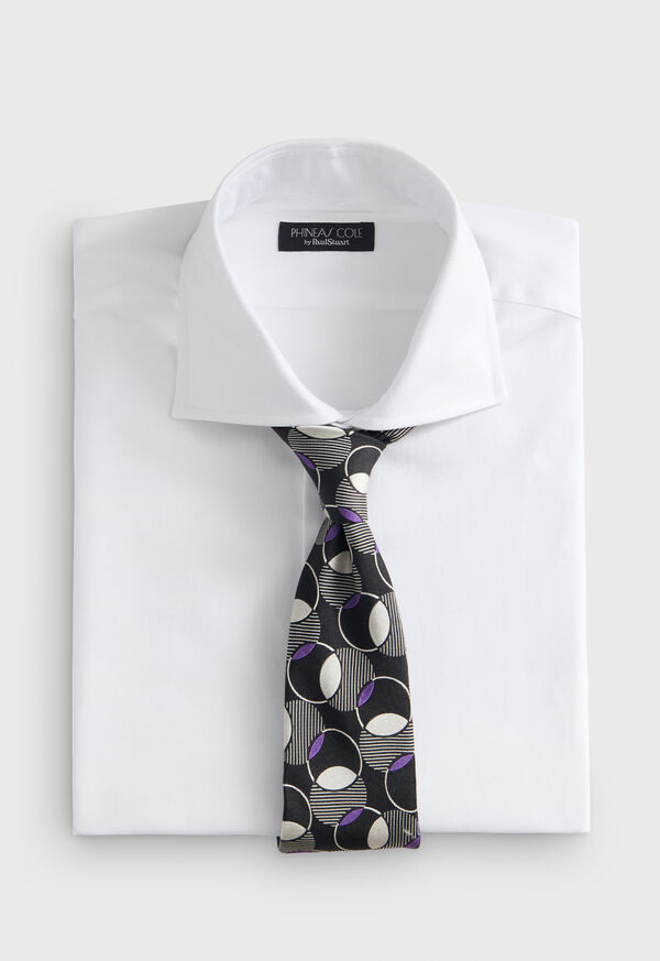 Paul Stuart Circle Deco Woven Silk Tie