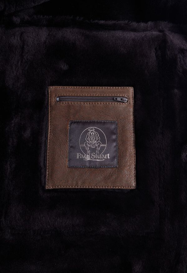 Paul Stuart Cocoa Suede Shearling Coat