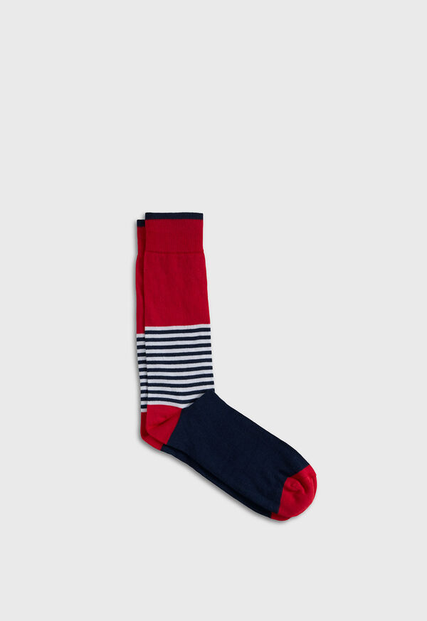 paul stuart Colorblock and Stripe Crew Sock