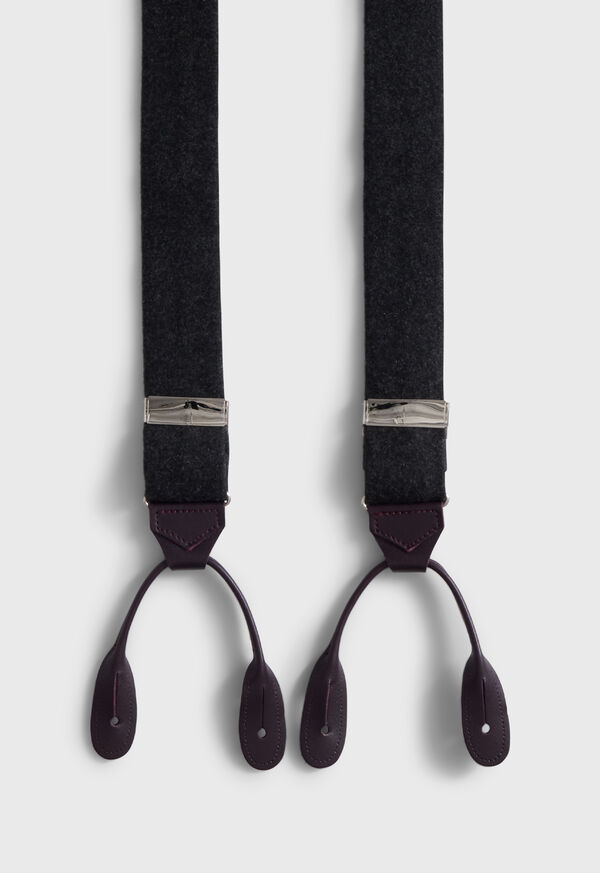 Paul Stuart Contrast Leather Trim Suspenders