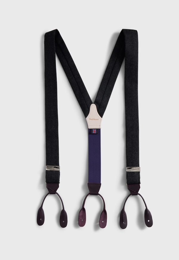 paul stuart Contrast Leather Trim Suspenders