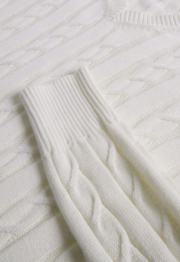 Paul Stuart Cotton Cable V-Neck Pullover