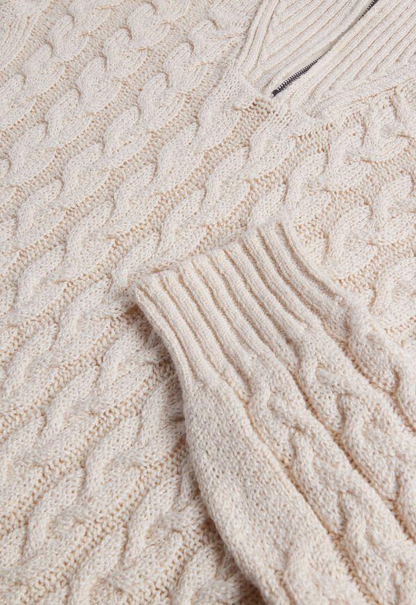 Paul Stuart Cotton Cable Zip Neck Pullover