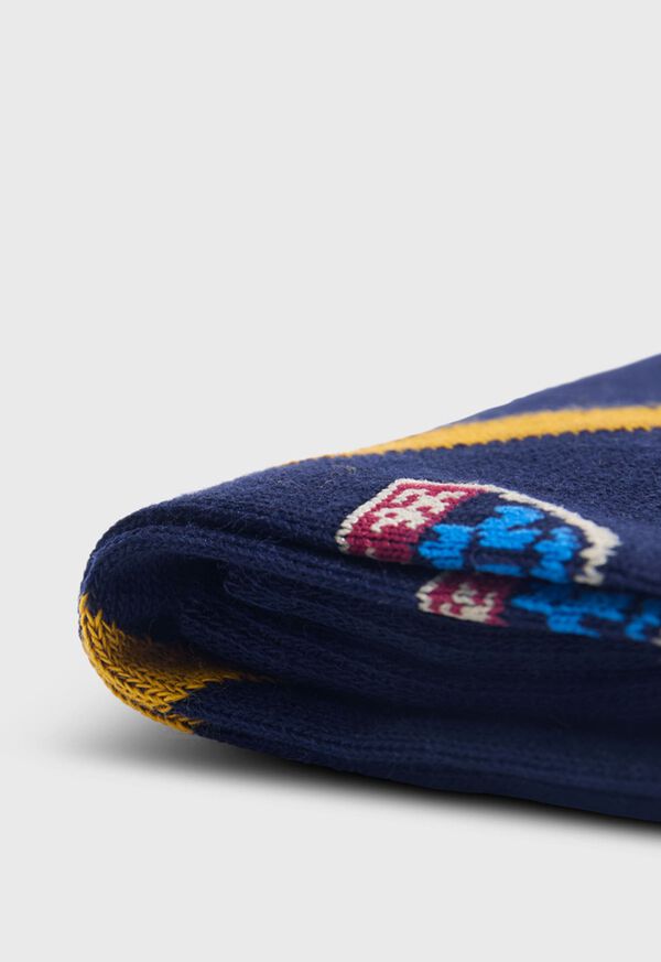 Paul Stuart Cotton Crest Motif Sock