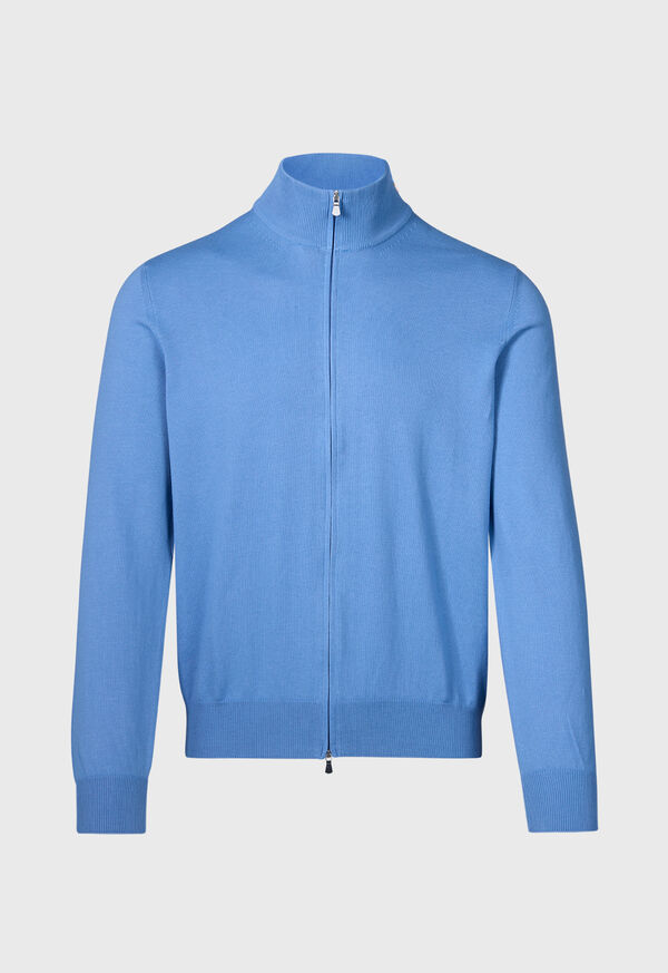 paul stuart Cotton Double Zip Cardigan