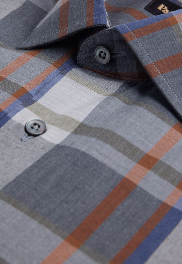 Paul Stuart Cotton Flannel Plaid Sport Shirt