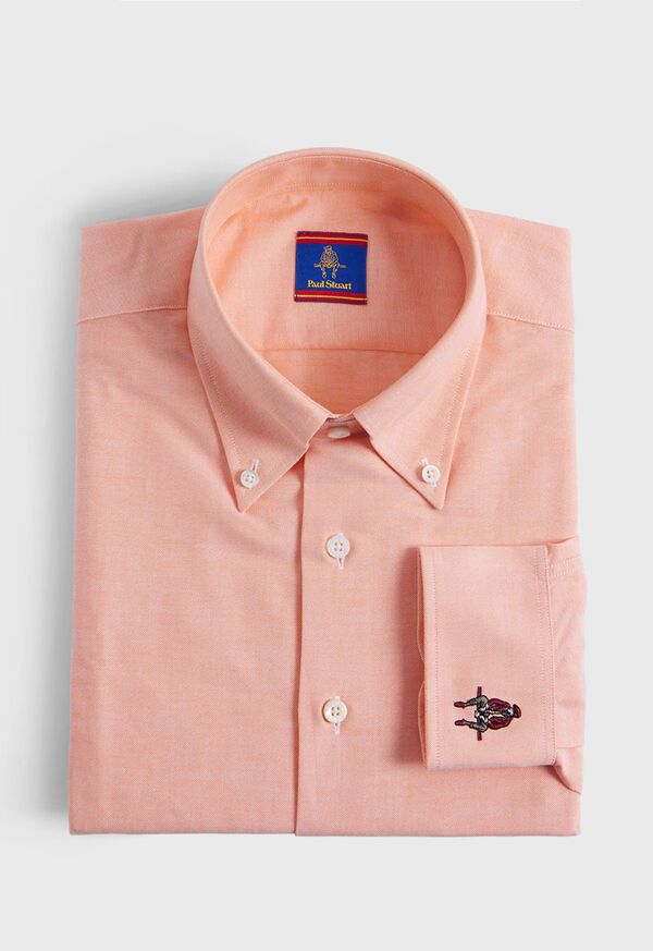 paul stuart Cotton Oxford Logo Sport Shirt