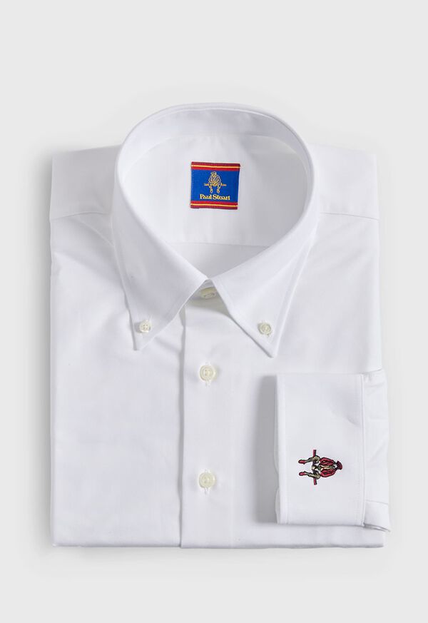 paul stuart Cotton Oxford Logo Sport Shirt