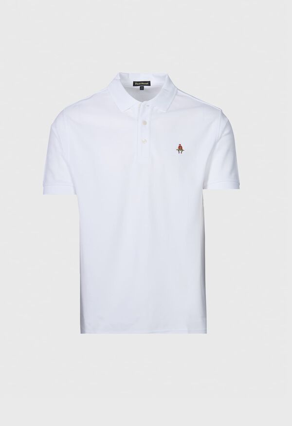 paul stuart Cotton Piqué Logo Polo