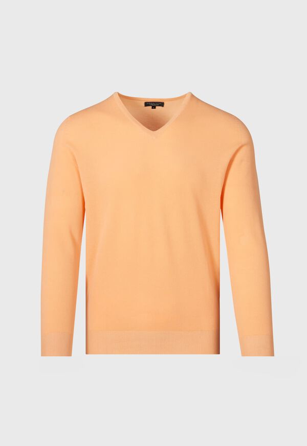 paul stuart Cotton Piqué V-Neck Sweater
