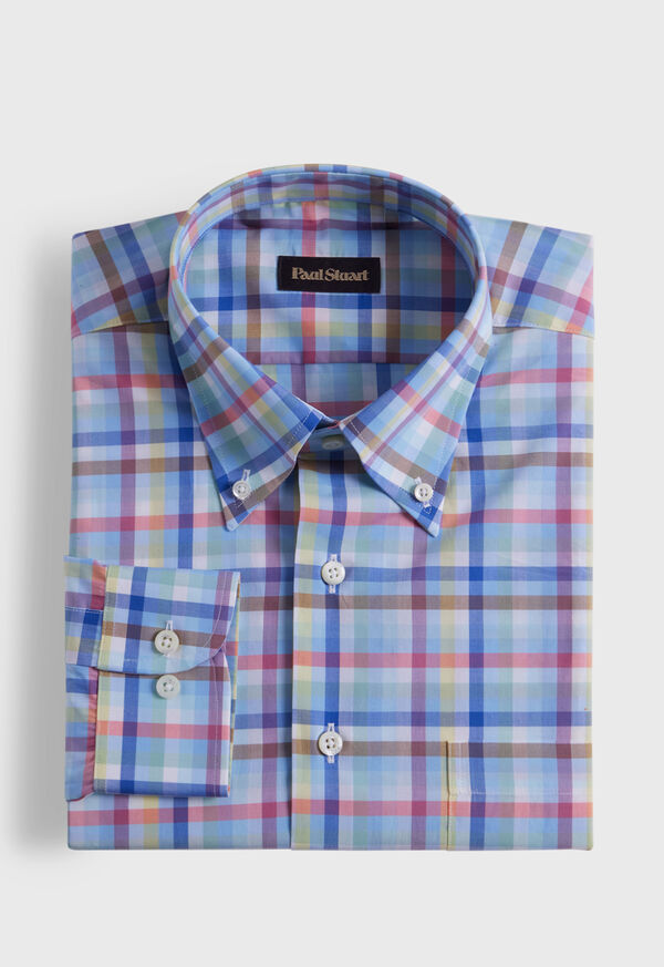 paul stuart Cotton Plaid Sport Shirt