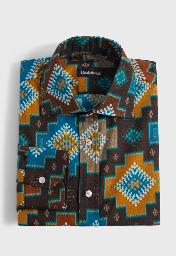 paul stuart Cotton Print Sport Shirt