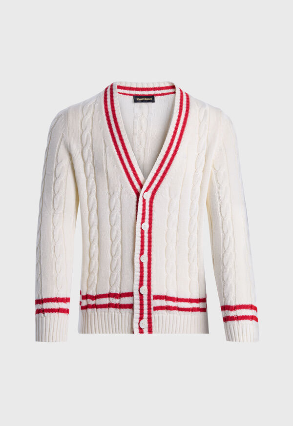 paul stuart Cotton Tennis Cardigan