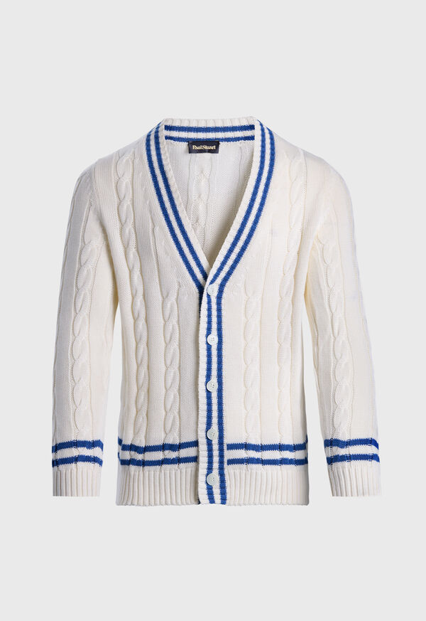 paul stuart Cotton Tennis Cardigan