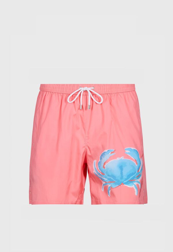 paul stuart Crab Print Swim Trunk
