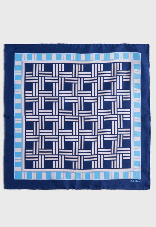 Paul Stuart Deco Print Silk Pocket Square