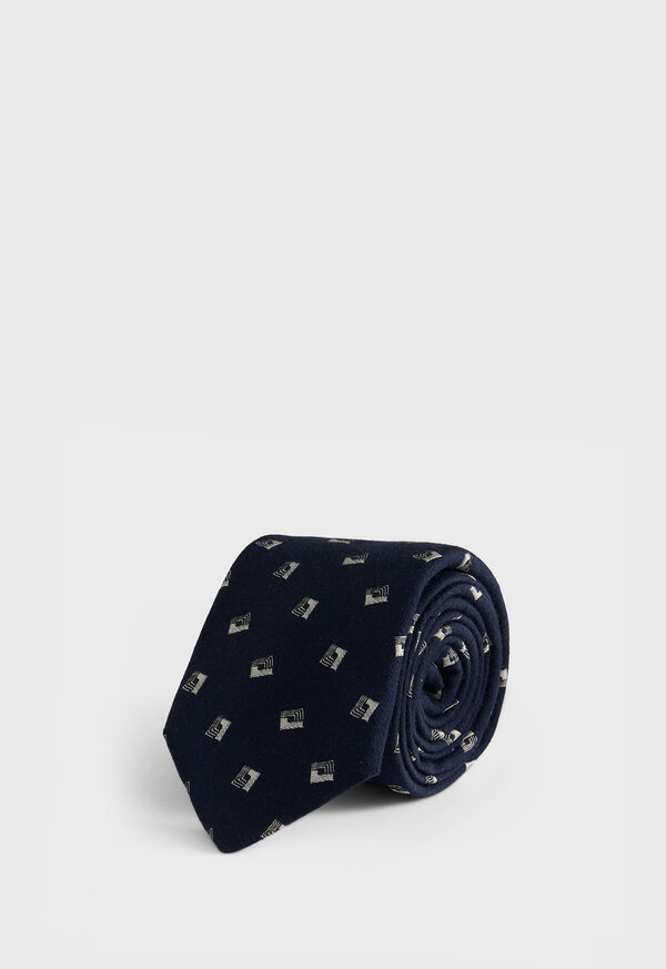 paul stuart Deco Square Woven Silk Tie