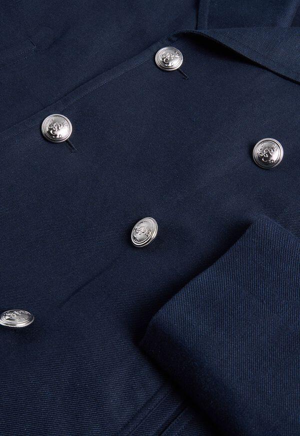 Paul Stuart Double Breasted Linen & Cotton Peacoat