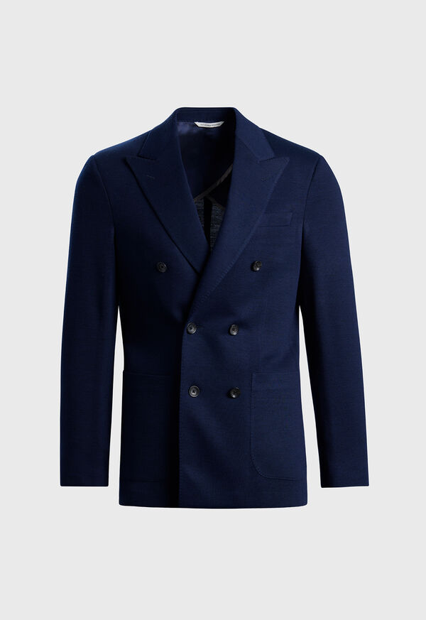 paul stuart Double Breasted Wool Knit Blazer