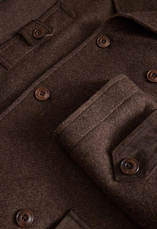 Paul Stuart Double Breasted Wool Raw Edge Coat