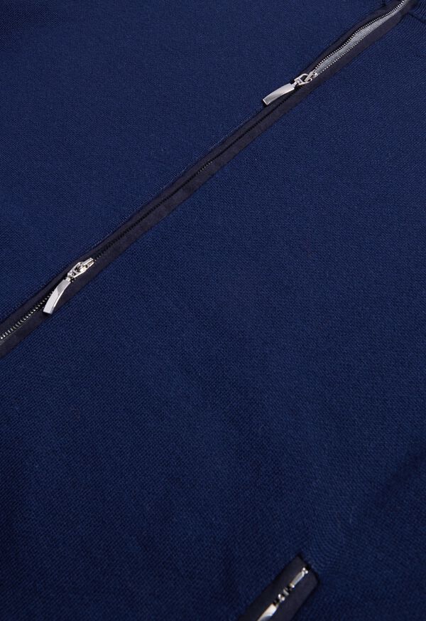 Paul Stuart Double Faced Wool Jersey Zip Cardigan