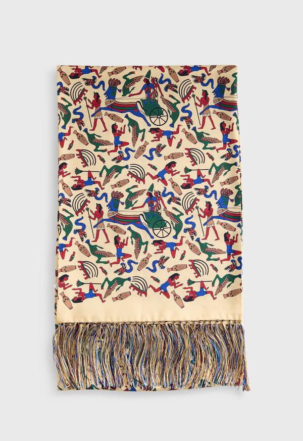 Paul Stuart Egyptian Print Silk Scarf