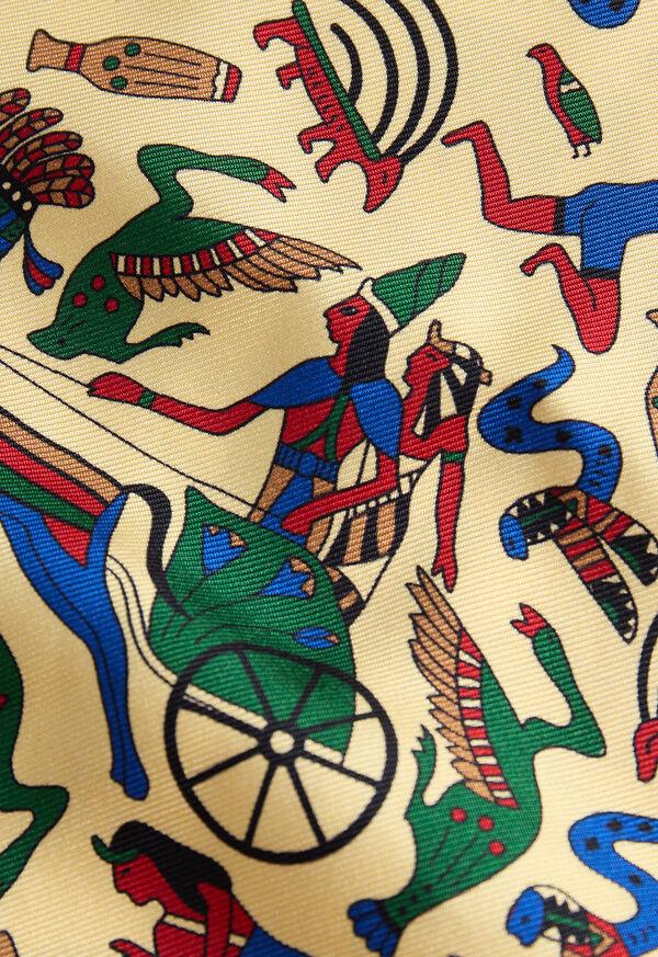 Paul Stuart Egyptian Print Silk Scarf