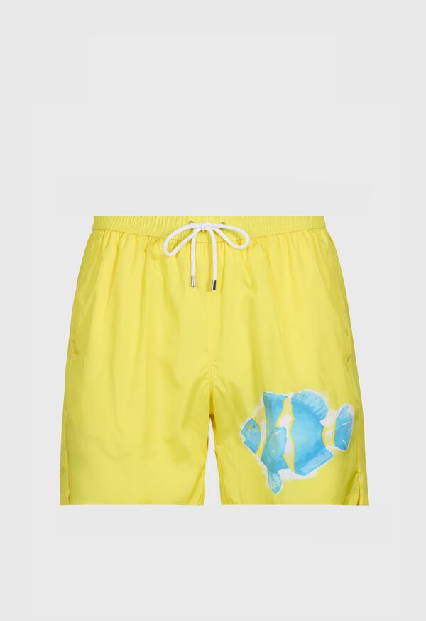 paul stuart Fish Print Swim Trunk