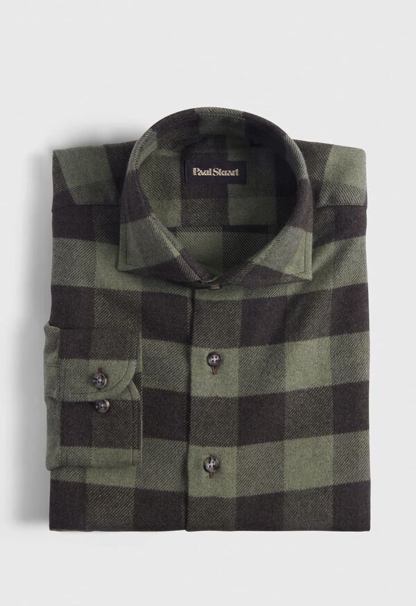 paul stuart Flannel Buffalo Check Sport Shirt