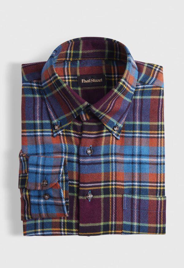 paul stuart Flannel Plaid Sport Shirt