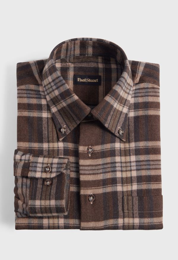 paul stuart Flannel Plaid Sport Shirt