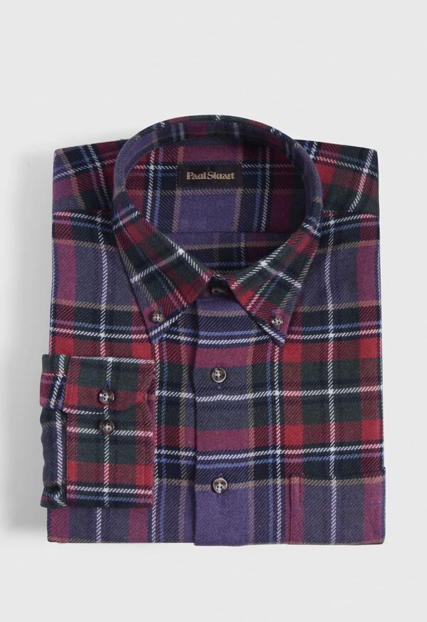 paul stuart Flannel Plaid Sport Shirt