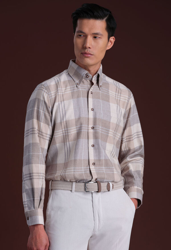 Paul Stuart Flannel Plaid Sport Shirt